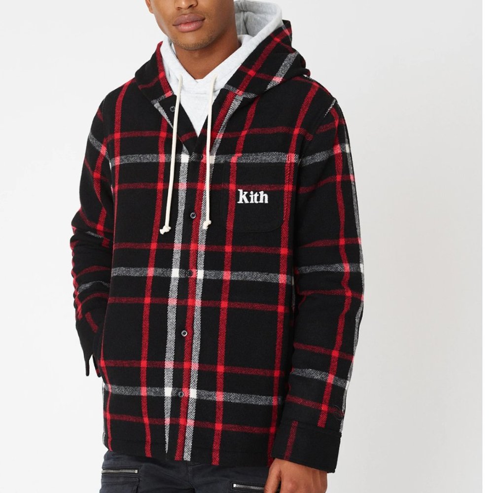 NWOT- Kith x Disney Hooded Wool Plaid - Ginza